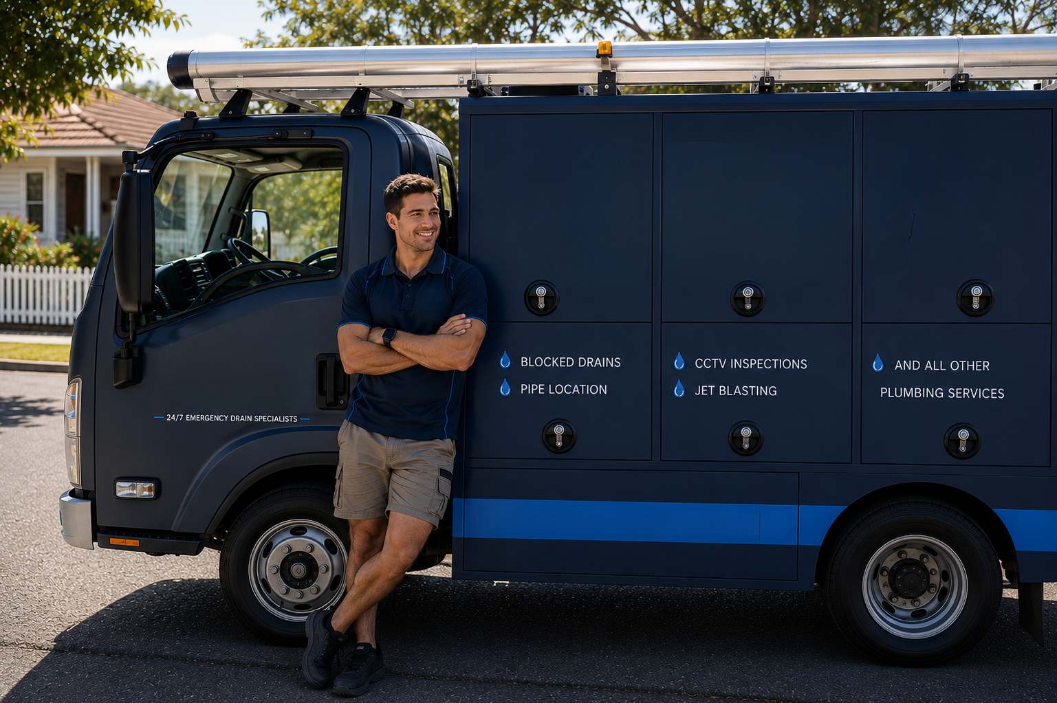 Plumber with Newtown Blocked Drains van