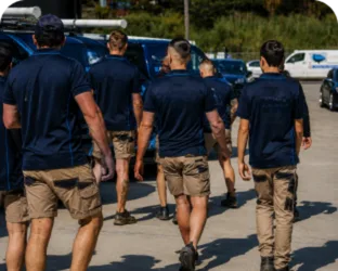 Plumbers loading up before a Newtown job